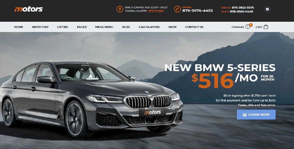 Motors - Car Dealer, Rental & Listing WordPress theme